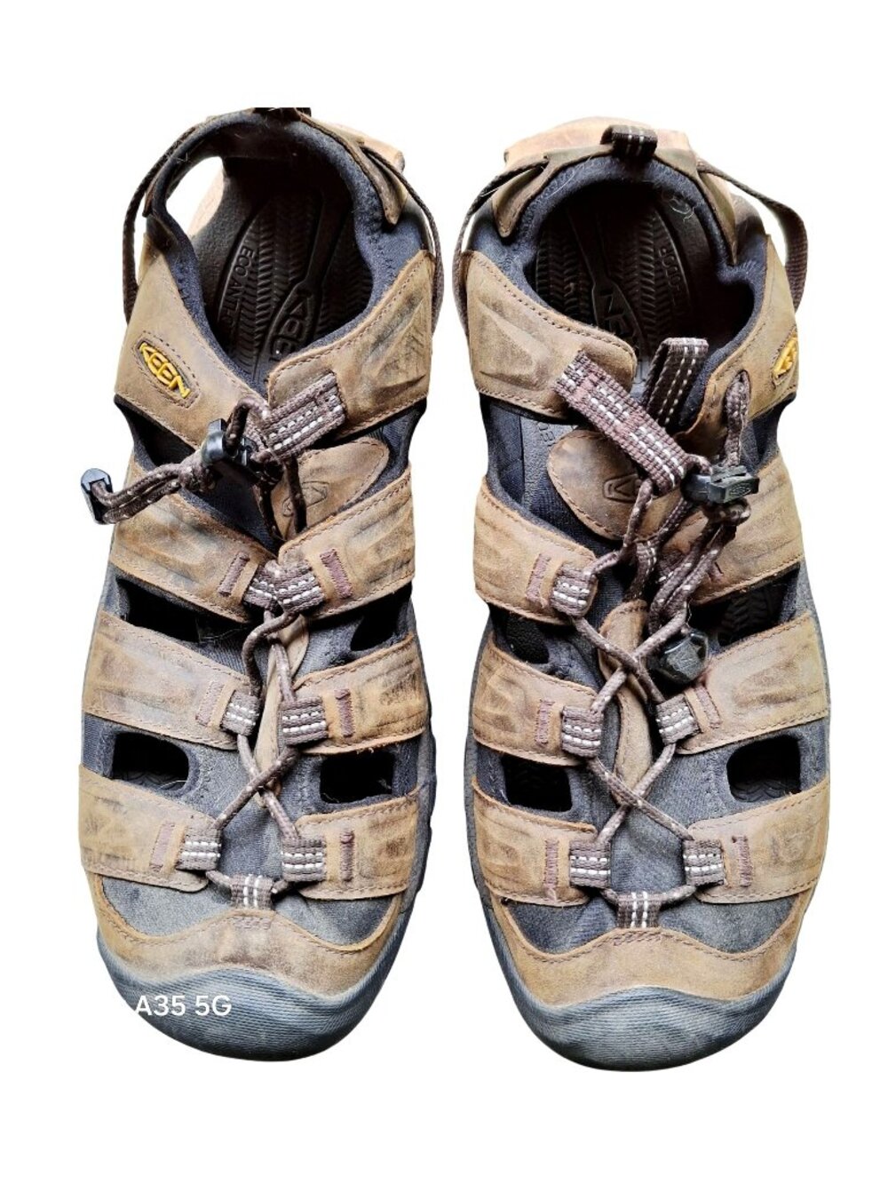 Keen Brown Waterproof Leather Mens Sandals Size 12 US With Rugged Sole Outdoor H